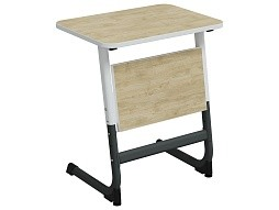 Стол 1-местный школьный 5-7 г/р "Логика" регулируемый (дуб "Бардолино", м/к белый/графит)