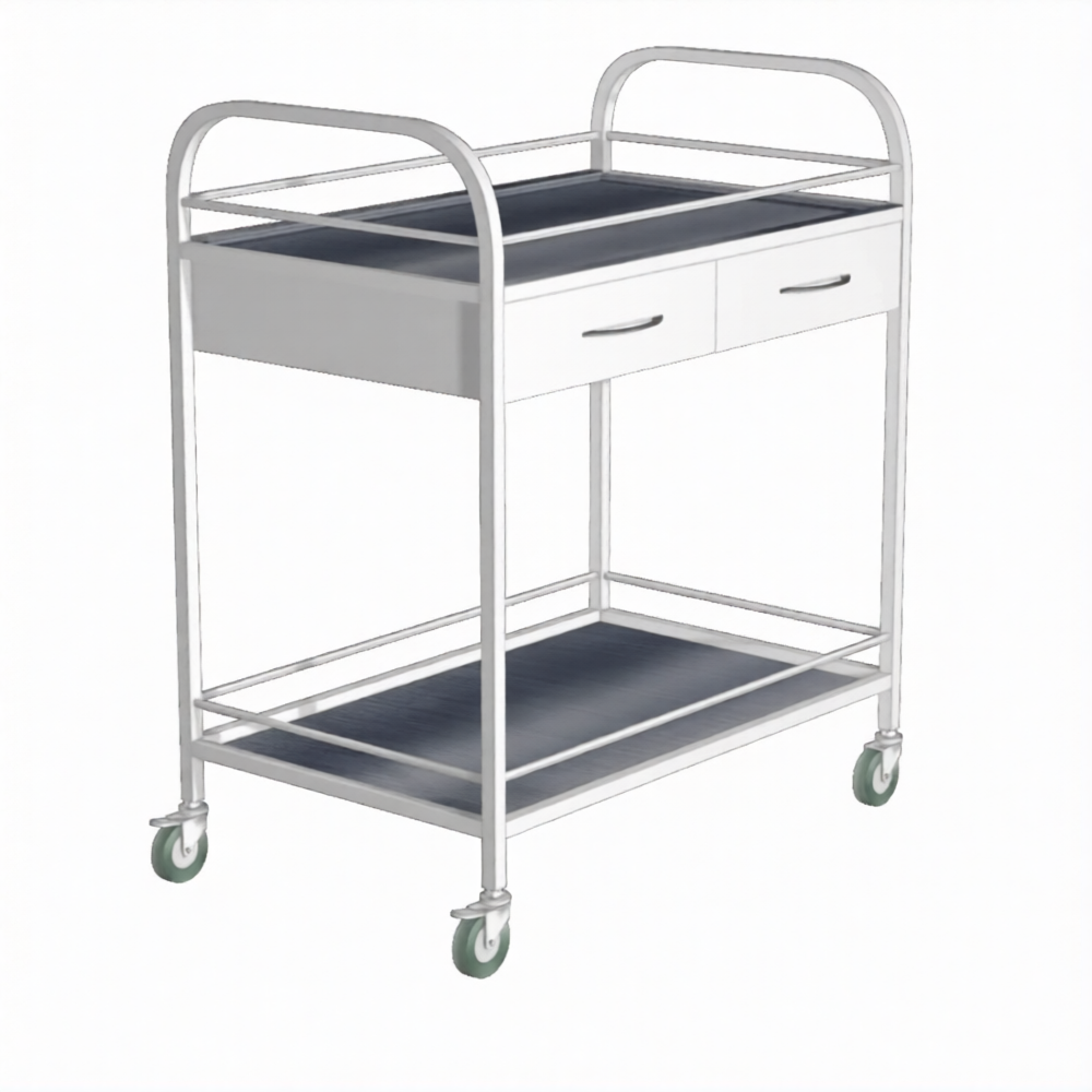 Стол манипуляционный с ограждением (ящик) СИо-2я (каркас белый)