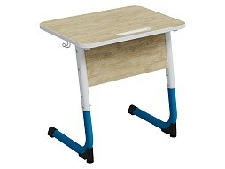 Стол 1-местный школьный 3-5 г/р "Альтер" с наклоном столешницы 0-15° СУ.1.35.АУ-БС.Д (дуб "Бардолино", м/к белый/синий)