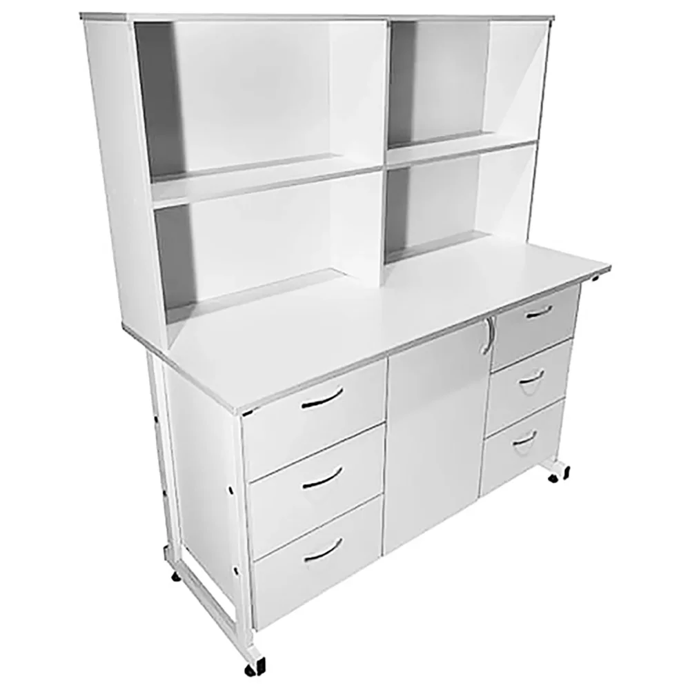 Стол-тумба лабораторная СТл 18.011 с надстройкой (белый)