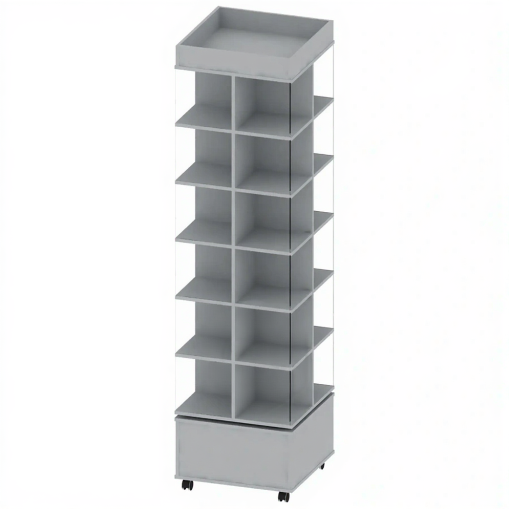 Стеллаж мобильный вращающийся ШК-АД-110, серый