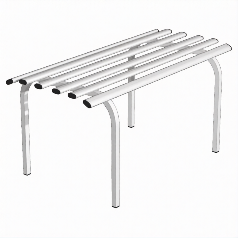 Скамья металлическая 2-х местная СКМ-2х (каркас белый)