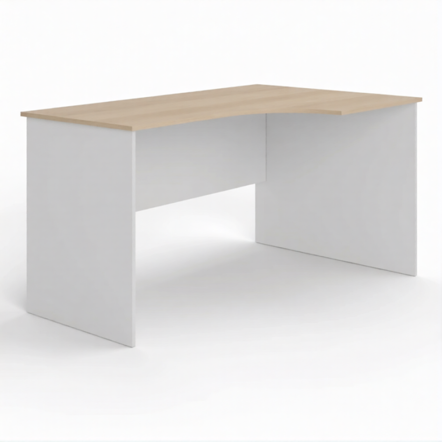Стол рабочий угловой Ср-2 правый (корпус ЛДСП белый, столешница ЛДСП дуб сонома)