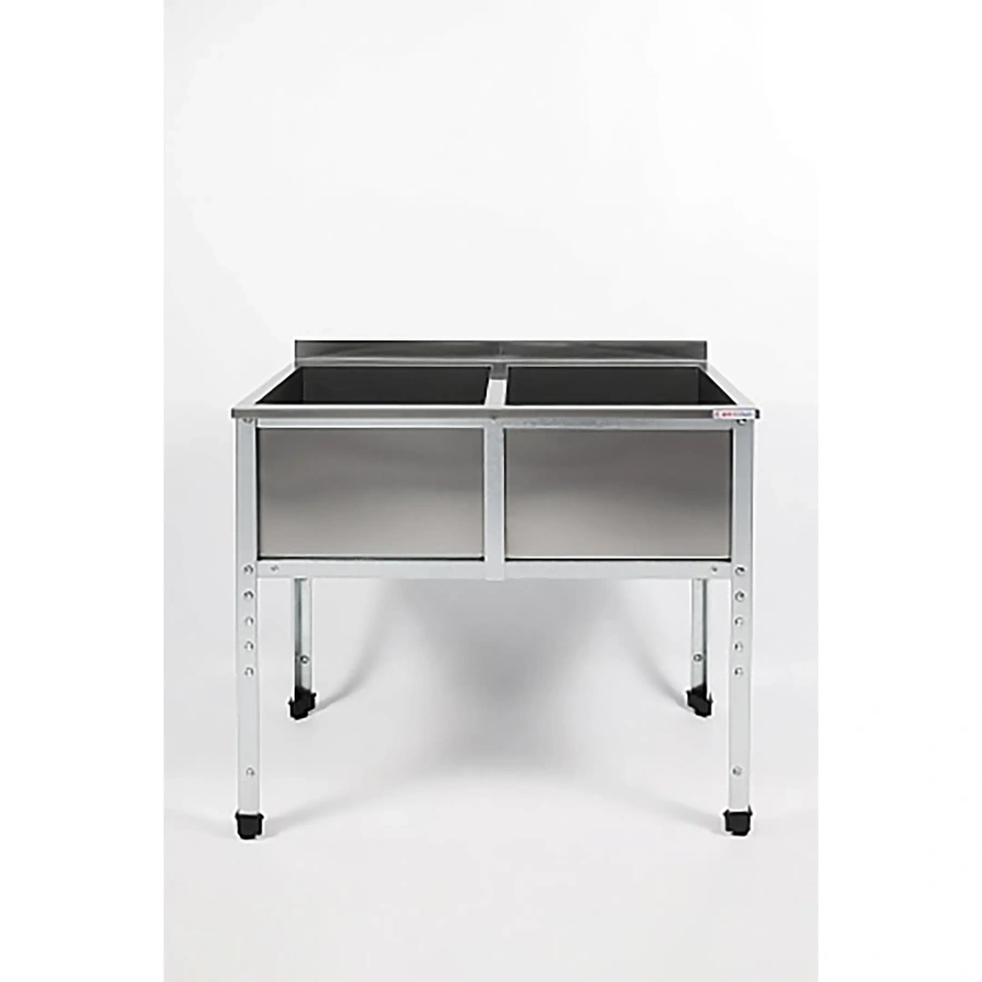 Ванна моечная двухсекционная с бортом ВМС-2/6-Б-ЭЦ