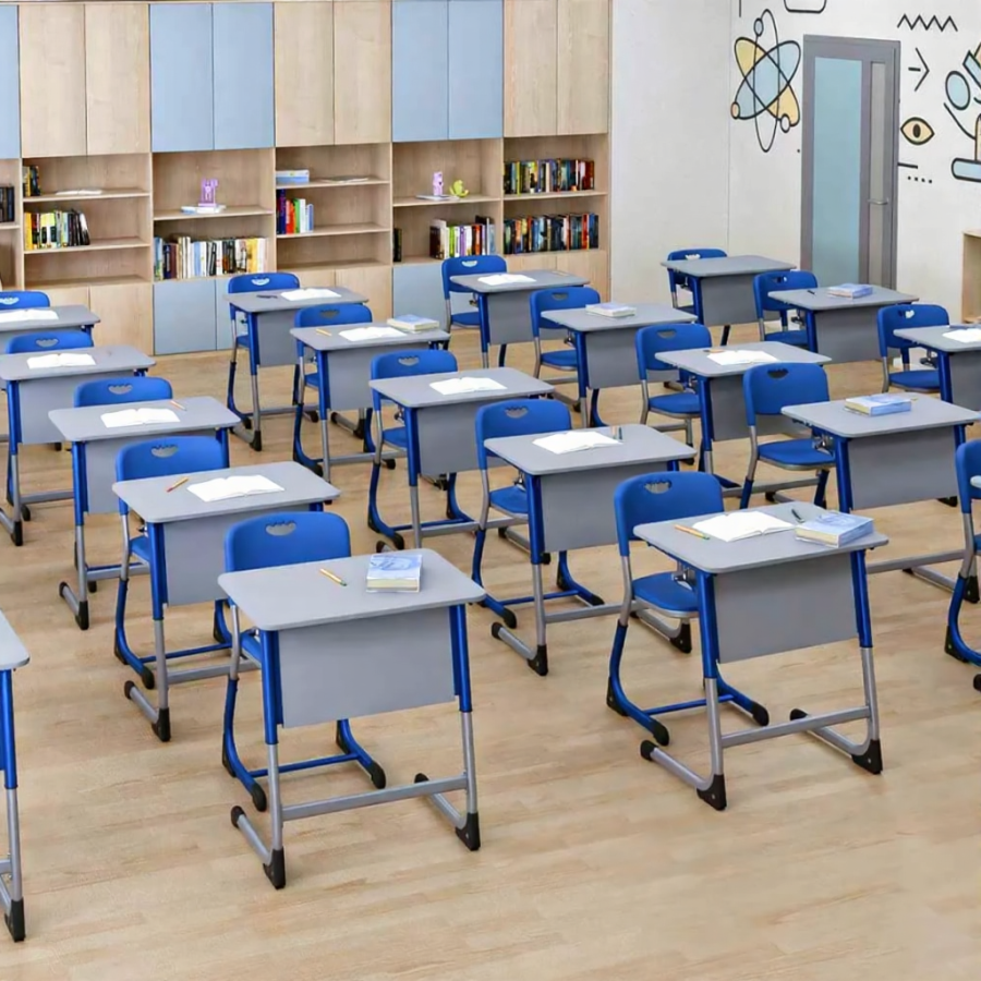 Парта 1М Smart с регулировка угла наклона/полкой (ЛДСП)