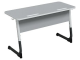 Стол 2-местный школьный 3-5 г/р "Альтер" с наклоном столешницы 0-15° (серый, м/к белый/графит)