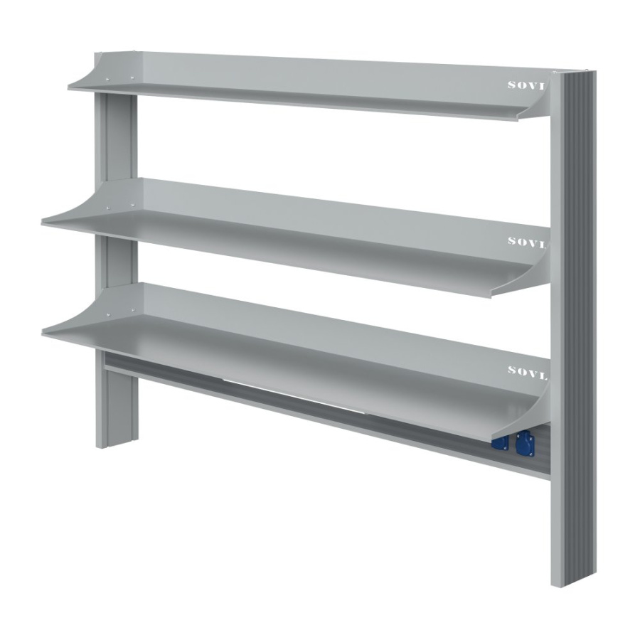 Технологический стеллаж для приборов высокий для пристенного стола Mod. 1800 ТСПРв