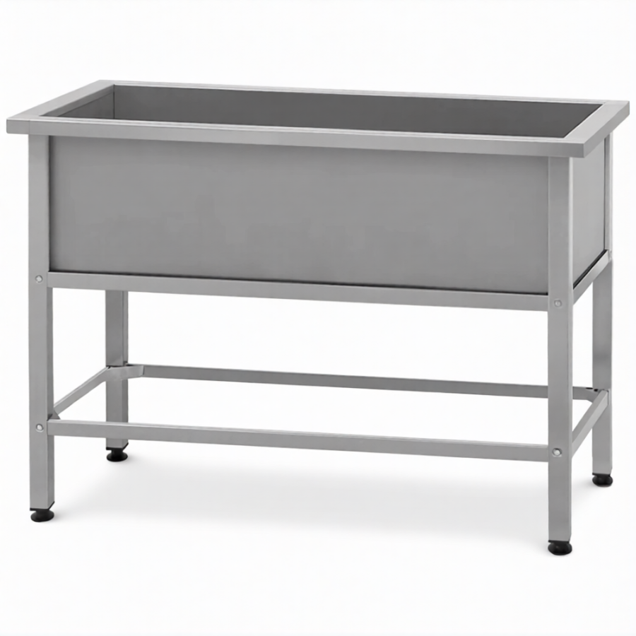 Ванна моечная ВМСн 1010  1 м/о 910х430х350 (полка с отв. борт; ножка проф. тр. 40х40)