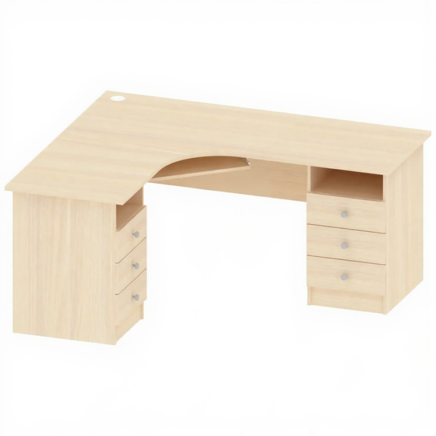 Стол угловой с двумя тумбами СТ-ШП-96-1